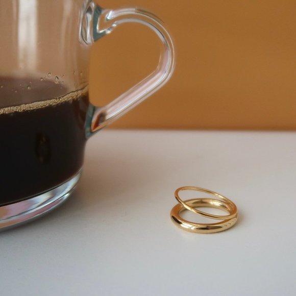 NEW 18K Gold Plated Double Layer Open Ring - Picture 2 of 6